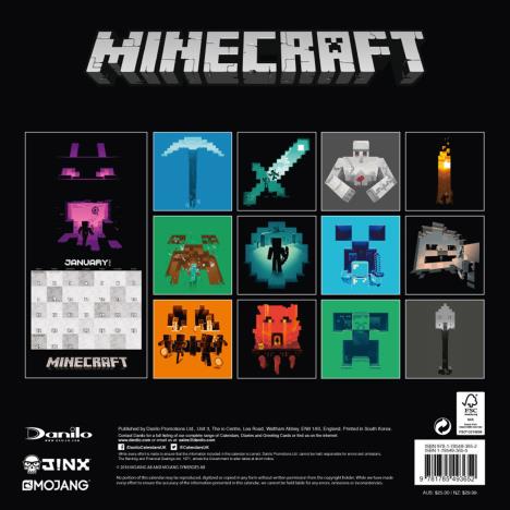 Mincraft Official 2018 Square Calendar Extra Image 1